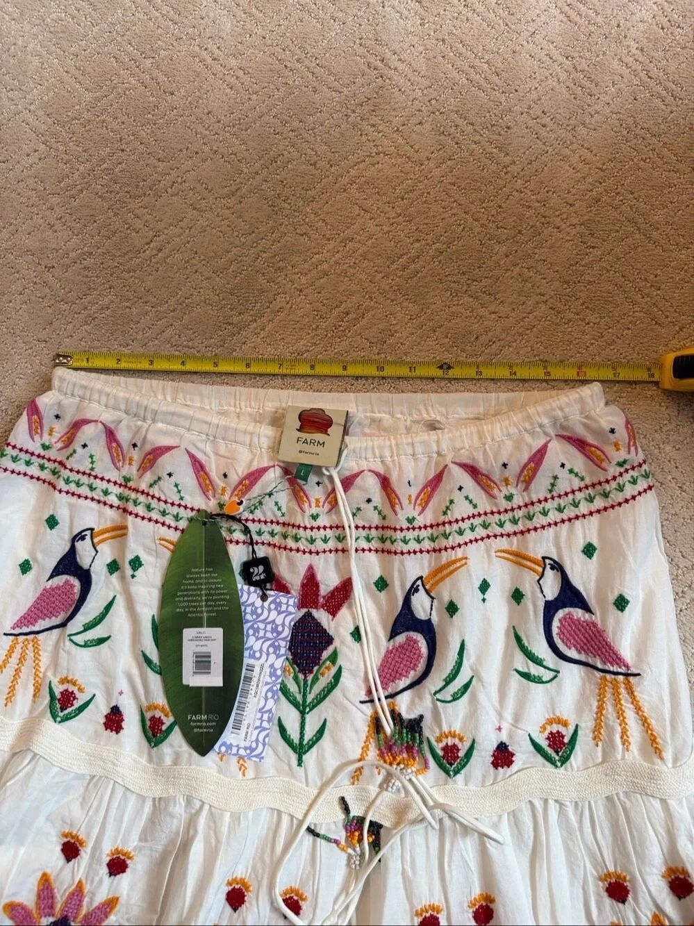 NWT Farm Rio Summer Garden Embroidered Maxi Skirt Size Large - Picture 9 of 11